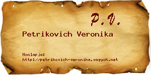 Petrikovich Veronika névjegykártya